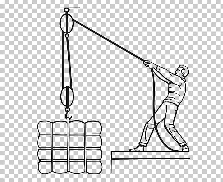 Block And Tackle Pulley Hoist Rope PNG, Clipart, Angle, Area, Arm, Black And White, Block Free PNG Download