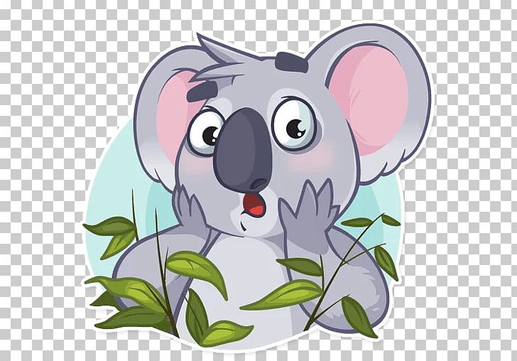 Koala Bear Sticker Telegram Marsupial PNG, Clipart, Animal, Animals, Bear, Carnivoran, Cartoon Free PNG Download