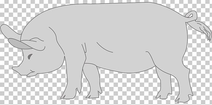 Pig Cattle PNG, Clipart, Animal Figure, Animals, Artwork, Black And White, Cartoon Free PNG Download