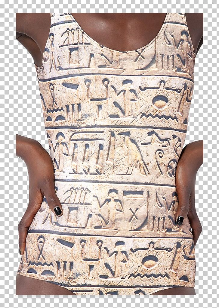 T-shirt Egyptian Hieroglyphs Sleeveless Shirt Pattern PNG, Clipart, Active Undergarment, Beige, Clothing, Day Dress, Dress Free PNG Download