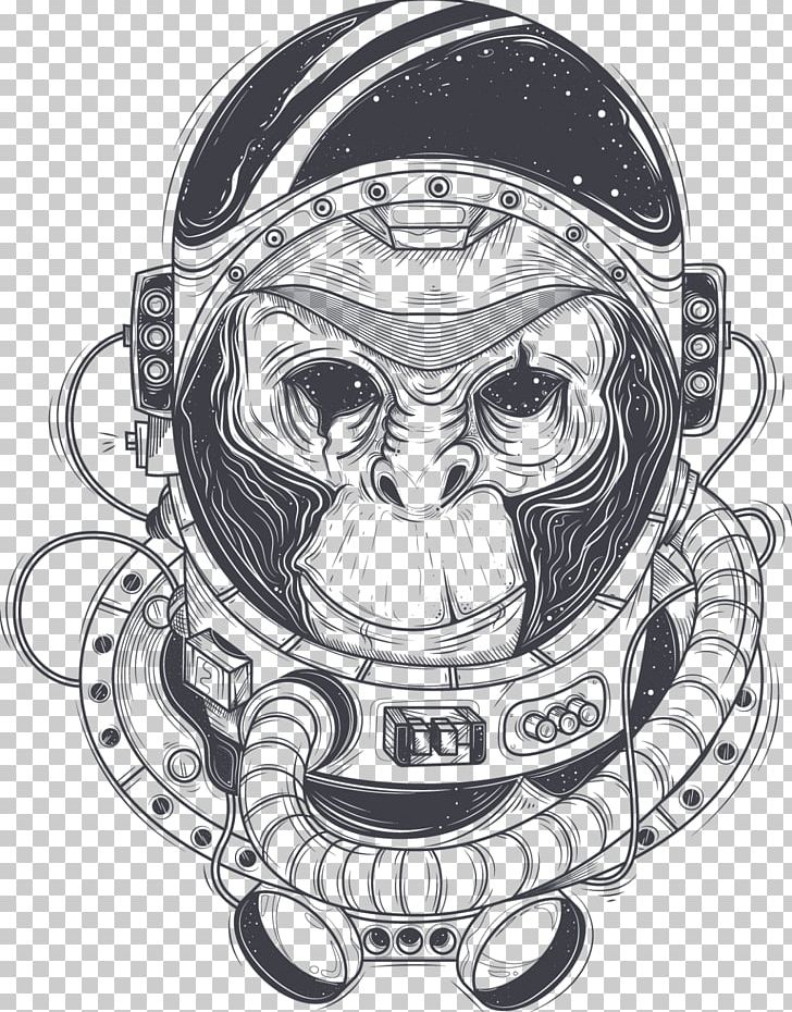Drawing Astronaut PNG, Clipart, Astronaut, Black And White, Bone, Drawing, Fictional Character Free PNG Download