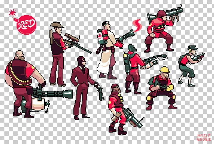 Team Fortress 2 Pixel Art Cartoon PNG, Clipart, Action Figure, Action Toy Figures, Art, Artist, Cartoon Free PNG Download