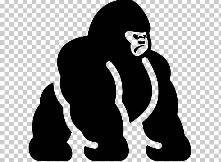 Gorilla Computer Icons PNG, Clipart, Animals, Black, Black And White, Clip Art, Computer Icons Free PNG Download