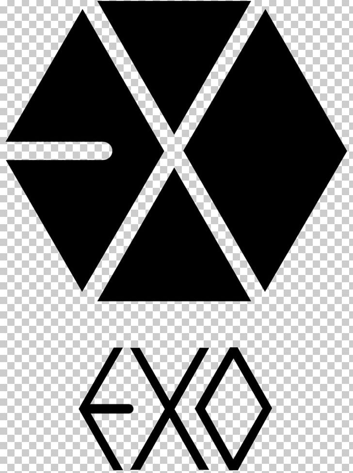 Growl EXO Logo K-pop XOXO PNG, Clipart, Angle, Area, Art, Black, Black And White Free PNG Download