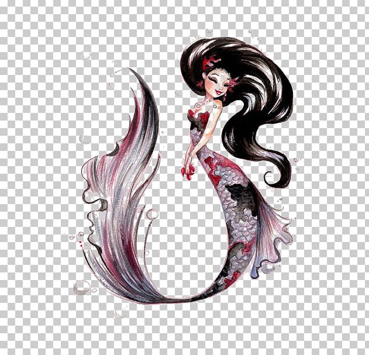 Koi Sleeve Tattoo Mermaid PNG, Clipart, Art, Beauty, Black And Gray, Black Hair, Cartoon Free PNG Download
