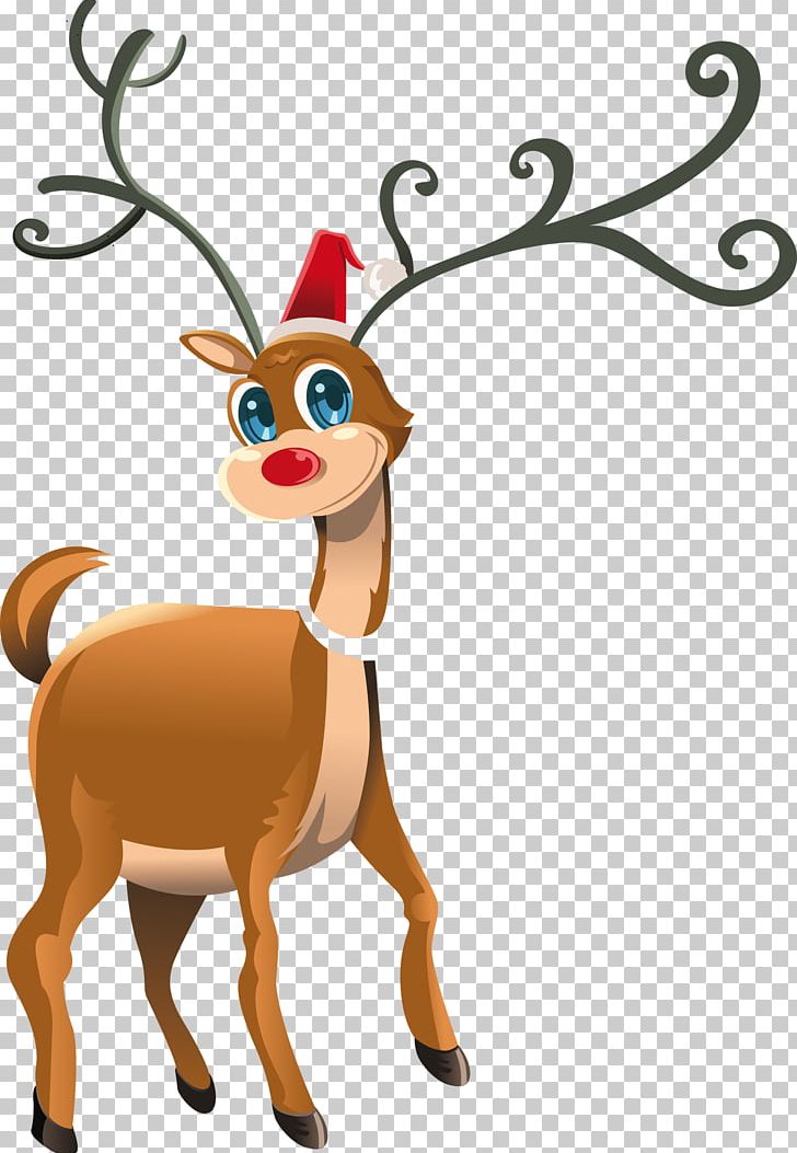 Rudolph Reindeer Christmas Card PNG, Clipart, Animal Figure, Antler, Cartoon, Christmas Card, Christmas Decoration Free PNG Download