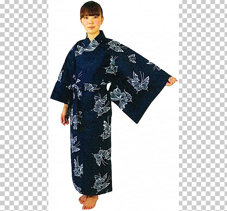 Kimono Japan Yukata Cherry Blossom Blue PNG, Clipart, Bathrobe, Blue, Cerasus, Cherry Blossom, Chou Chou Free PNG Download