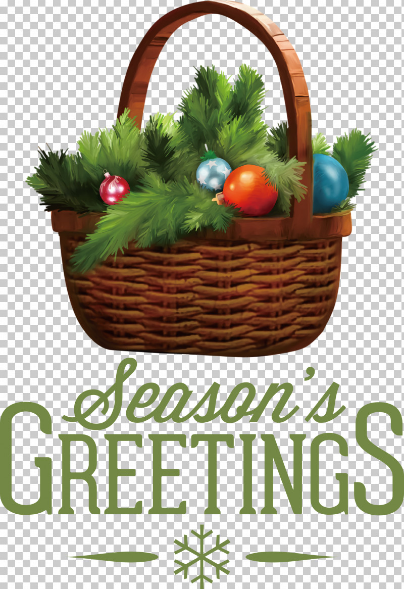 Seasons Greetings Christmas Winter PNG, Clipart, Basket, Bauble, Christmas, Christmas Day, Flowerpot Free PNG Download