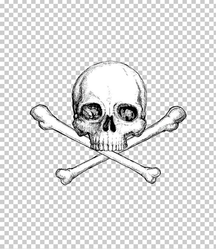 Skull And Crossbones Skeleton Sticker PNG, Clipart, Anatomy, Black And White, Bone, Digital Image, Hand Free PNG Download
