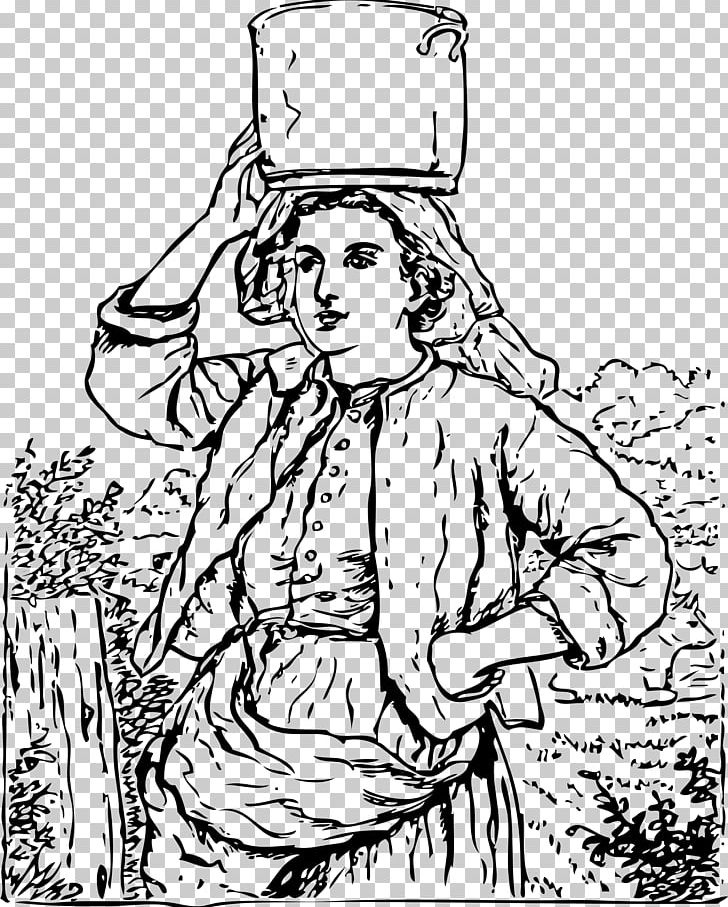 The Milkmaid PNG, Clipart, Black And White, Cleaner, Clothing, Coloring Book, Computer Icons Free PNG Download