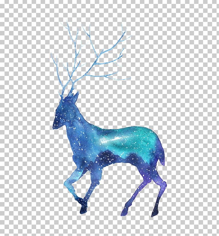 Deer Silhouette PNG, Clipart, Animals, Antler, Art, Blue, Bluza Free PNG Download