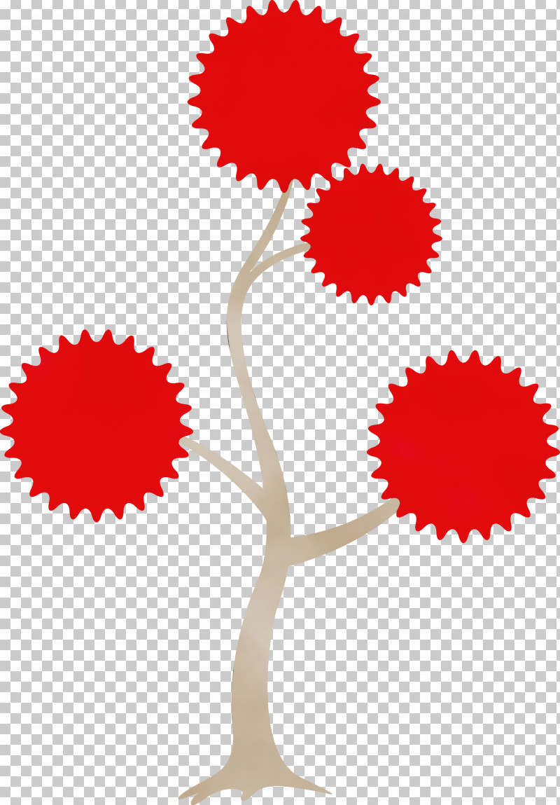 Red Plant Flower PNG, Clipart, Abstract Tree, Cartoon Tree, Flower, Paint, Plant Free PNG Download