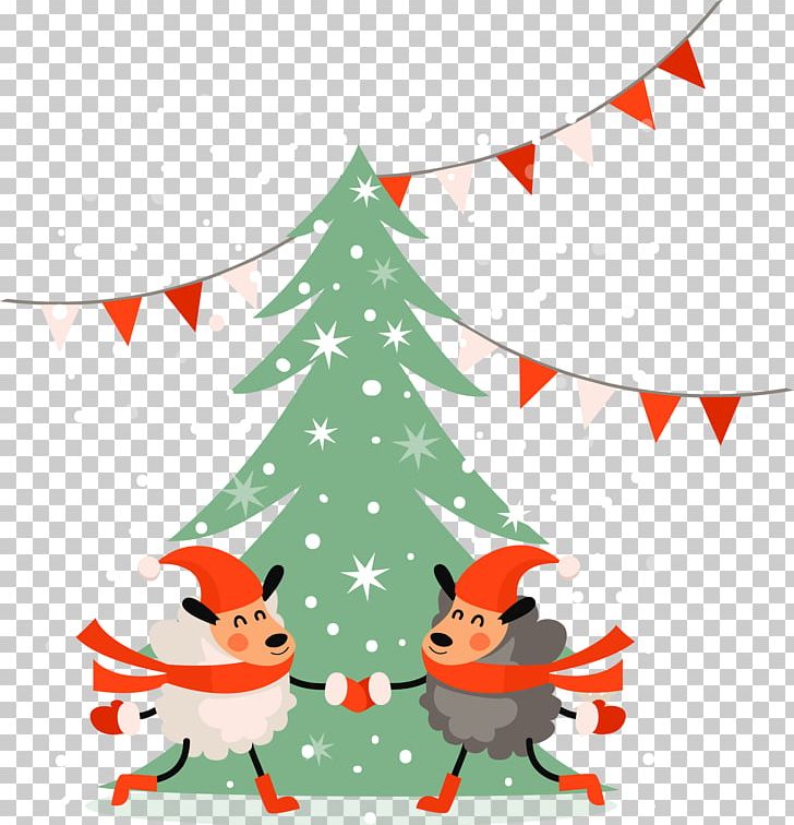 Sheep Euclidean PNG, Clipart, Animals, Branch, Christmas Decoration, Christmas Frame, Christmas Lights Free PNG Download