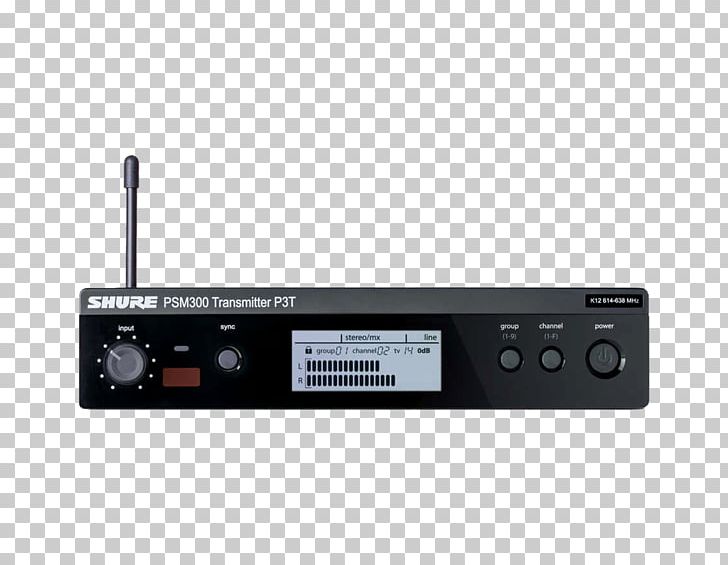 Microphone Shure P3TR112GR Shure P3TRA215CL PSM300 Wireless Stereo Personal Monitor System Shure SE112 PNG, Clipart, Audio, Audio Equipment, Audio Receiver, Electronic Instrument, Electronics Free PNG Download