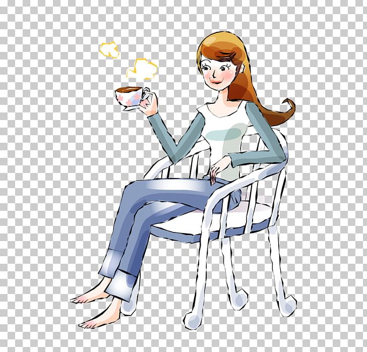 Coffee Chair Woman PNG, Clipart, Arm, Art, Cartoon, Chair, Chairs Free PNG Download