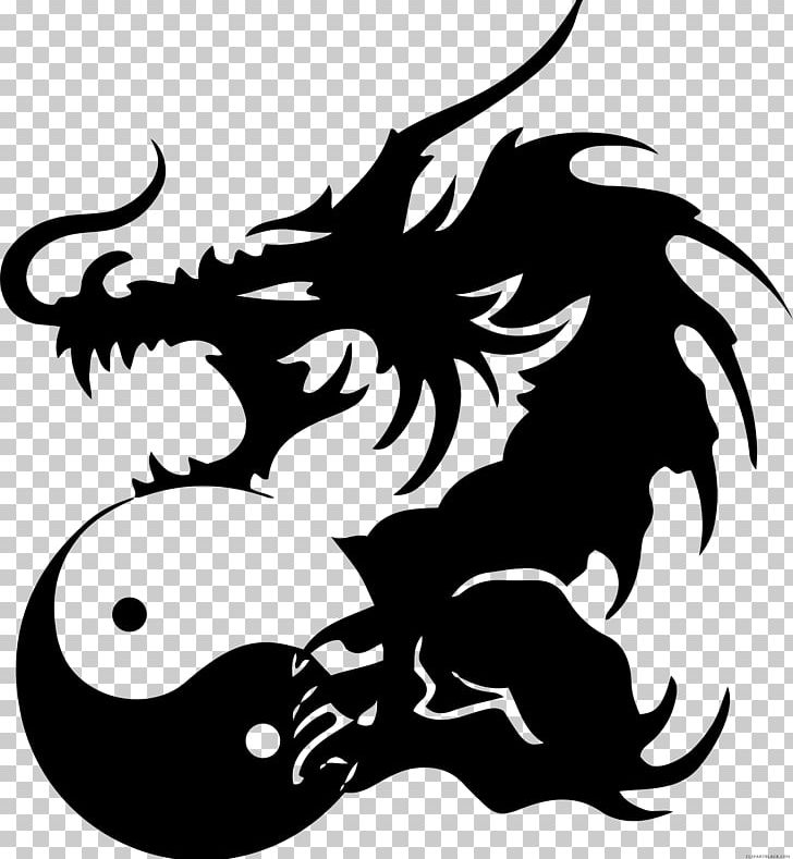China Chinese Dragon Yin And Yang Japanese Dragon PNG, Clipart, Art, Artwork, Black, Black And White, Bumper Sticker Free PNG Download