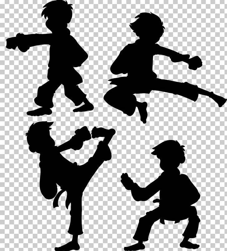 Silhouette Taekwondo PNG, Clipart, Art, Arts, Black And White, Bodybuilding, Children Free PNG Download