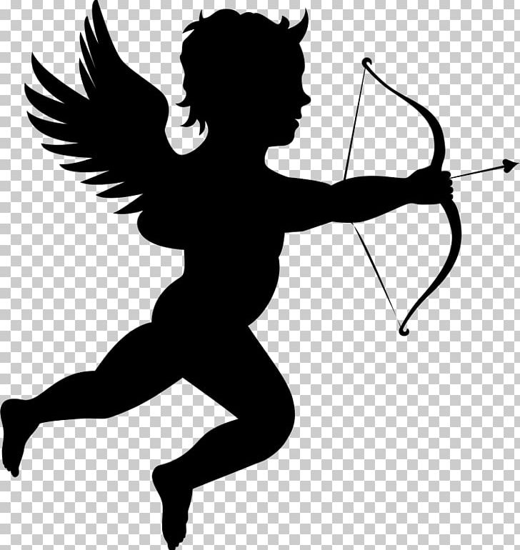 Cupid Silhouette Cherub PNG, Clipart, Angel, Arm, Black And White, Cherub, Clip Art Free PNG Download