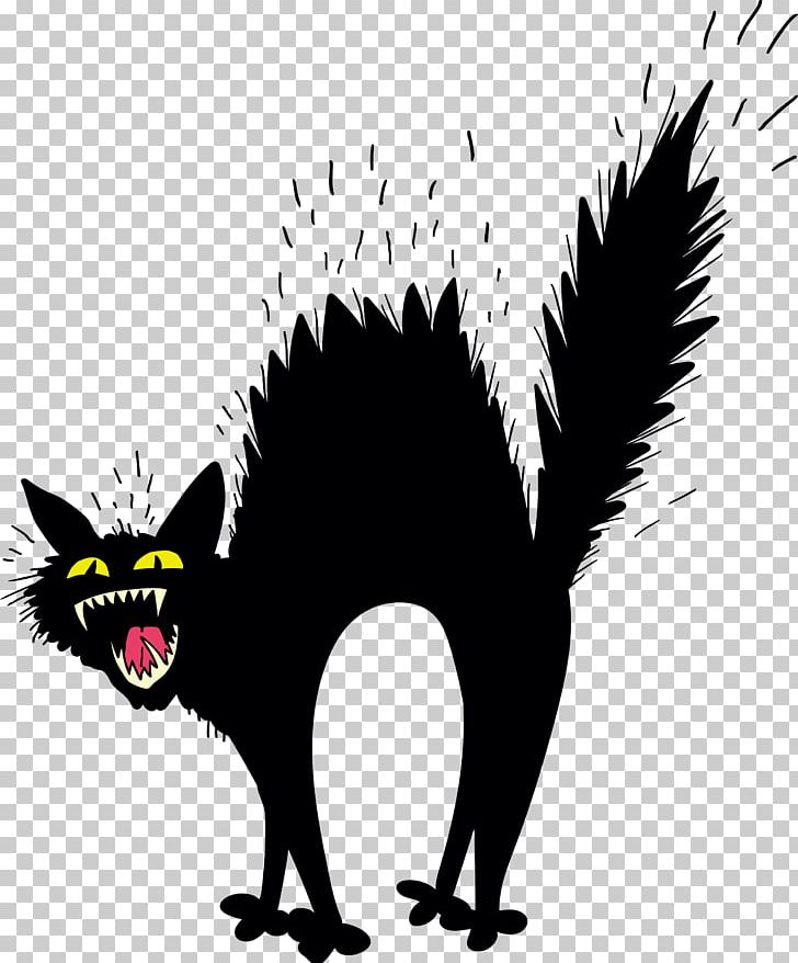 scary black cat clipart