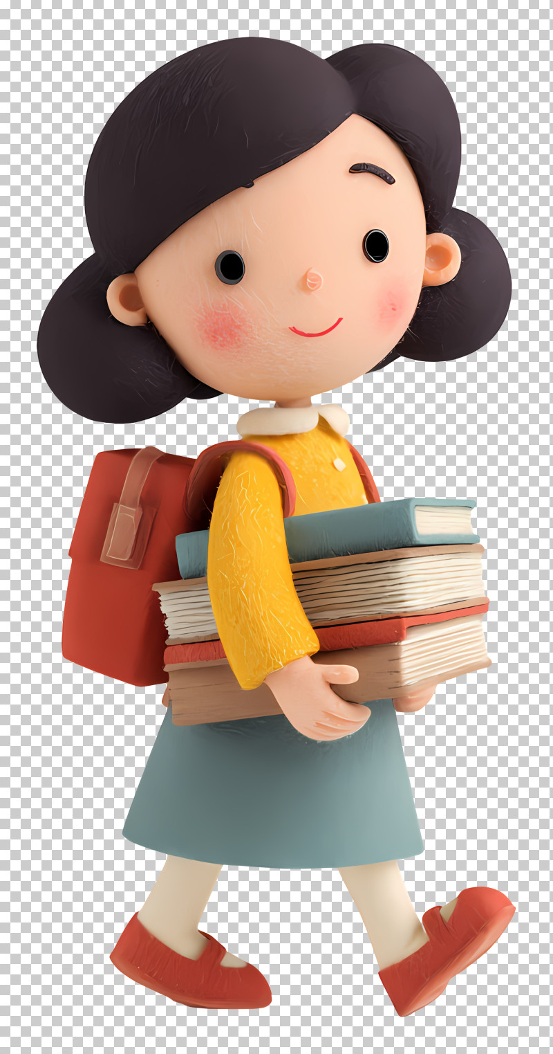 Girl Carrying Books - Studious Girl With Books PNG