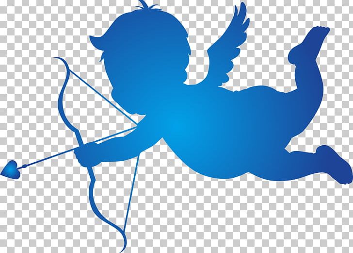 Cupid Silhouette PNG, Clipart, Angel, Arrow, Blue, Bow And Arrow, Cupid Free PNG Download