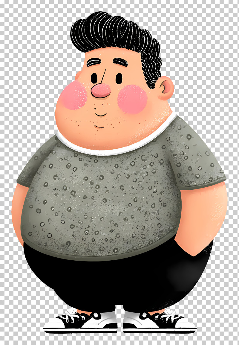 Big Bellied Man - Cartoon Character Illustration PNG