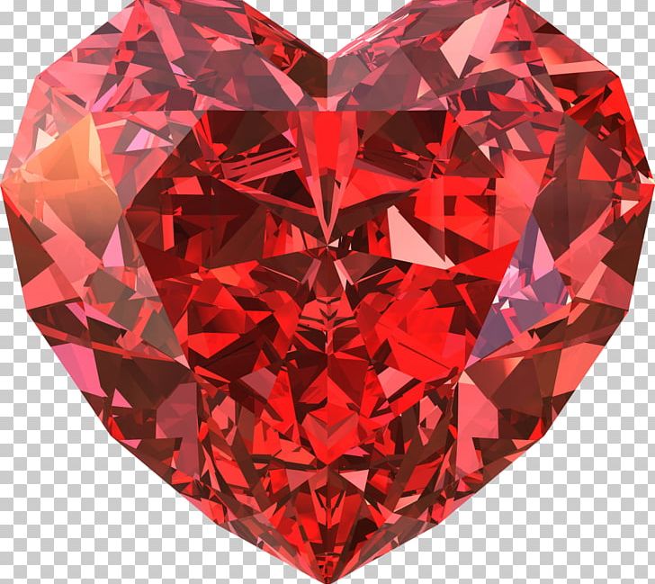 Red Heart Diamond PNG Transparent