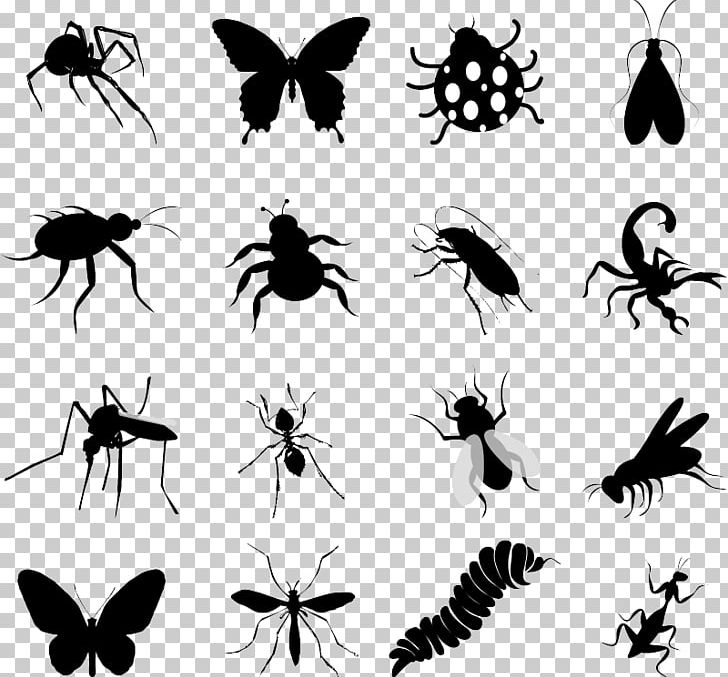 Insect Silhouette Butterfly PNG, Clipart, Animals, Arthropod, Black And White, City Silhouette, Dog Silhouette Free PNG Download