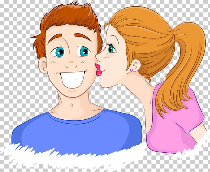 Cheek Kissing PNG, Clipart, Boy, Cartoon, Child, Conversation, Couple Free PNG Download