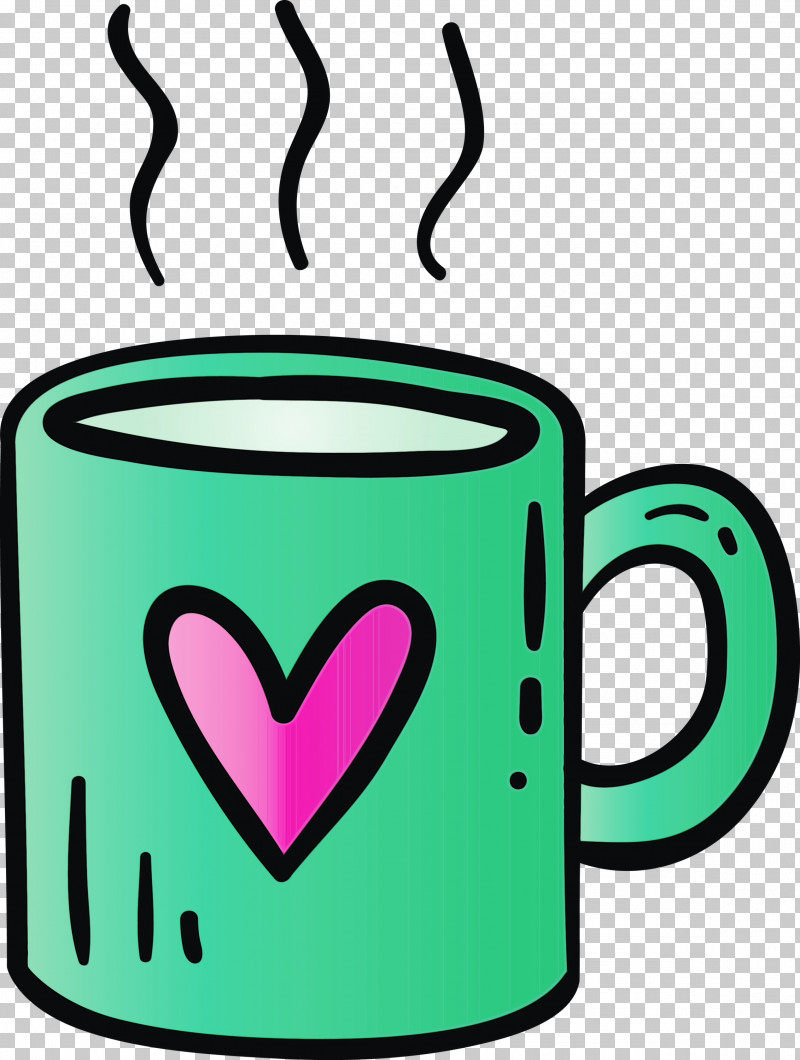 Coffee Cup PNG, Clipart, Coffee Cup, Cup, Drinkware, Green, Heart Free PNG Download