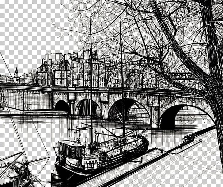 Pont Neuf Xcele De La Citxe9 Drawing Illustration PNG, Clipart, Abstract Lines, Architecture, Art, Bla, Black Free PNG Download