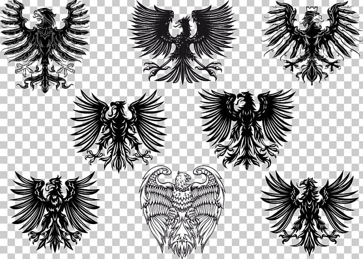 Black Eagle Heraldry PNG, Clipart, Animal, Animals, Bald Eagle, Black And White, Cartoon Eagle Free PNG Download