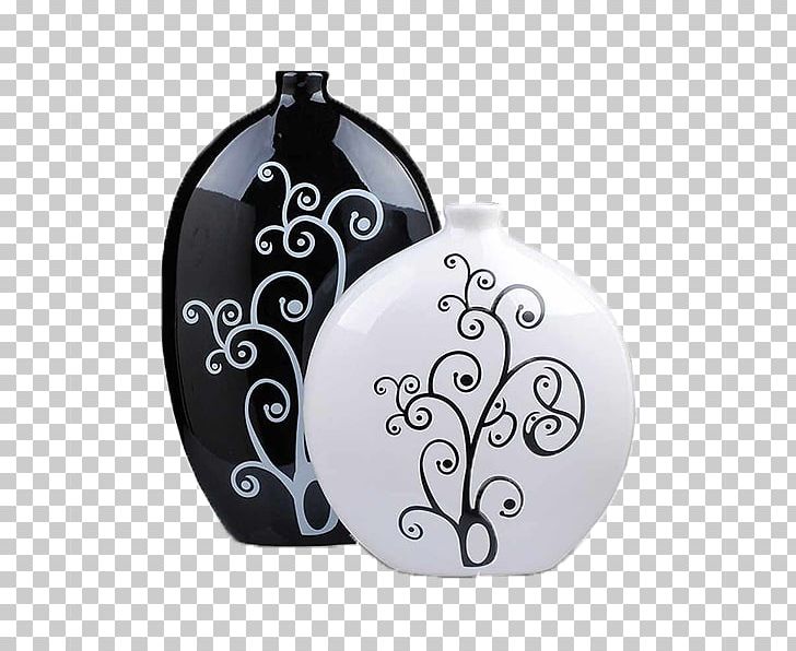 Vase Ceramic Decorative Arts Black And White Pottery PNG, Clipart, Background Black, Black, Black And White, Black Background, Black Hair Free PNG Download