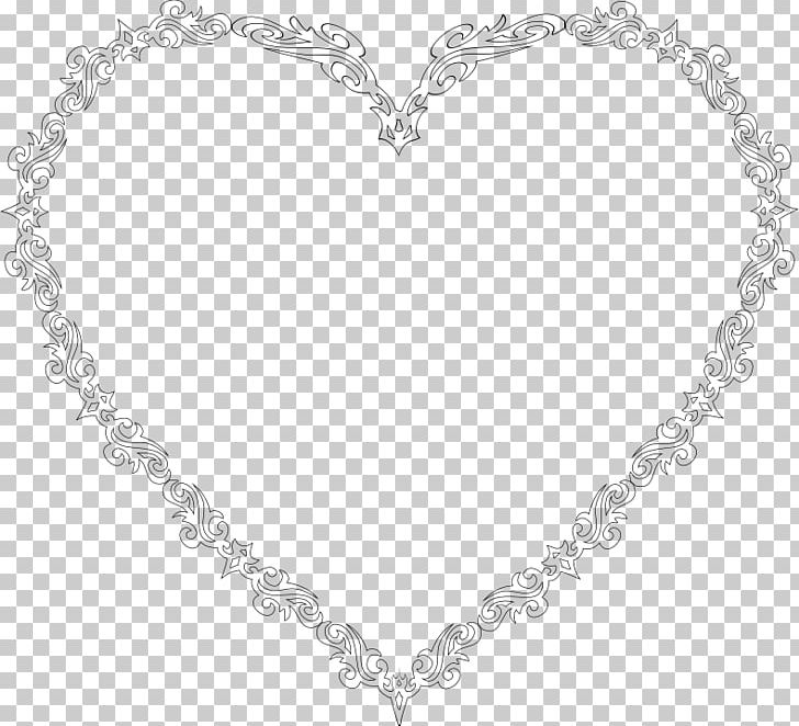 Heart Line Art Decorative Arts Ornament PNG, Clipart, Black And White, Body Jewelry, Chain, Decorative Arts, Heart Free PNG Download