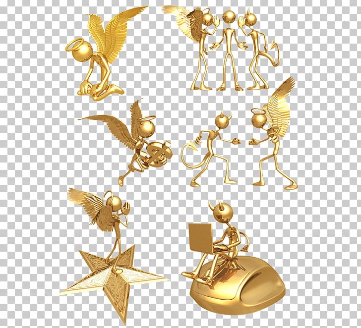 3D Computer Graphics Gold PNG, Clipart, 3d Computer Graphics, Angel, Body Jewelry, Brass, Demon Free PNG Download