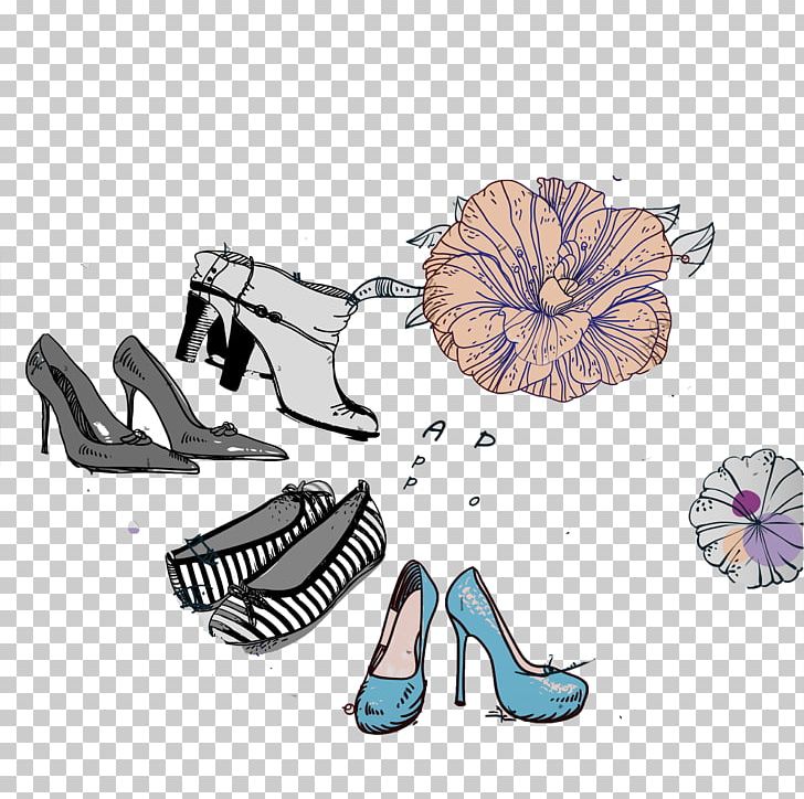 High-heeled Footwear Shoe Sneakers PNG, Clipart, Encapsulated Postscript, Euclidean Vector, Fashion, Footwear, Hand Painted Free PNG Download