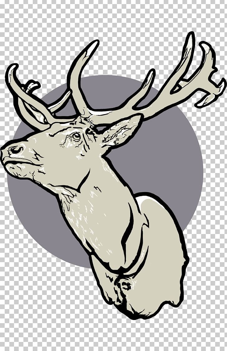 Reindeer Elk Antler Line Art PNG, Clipart, Antler, Artwork, Black And White, Cartoon, Cattle Free PNG Download