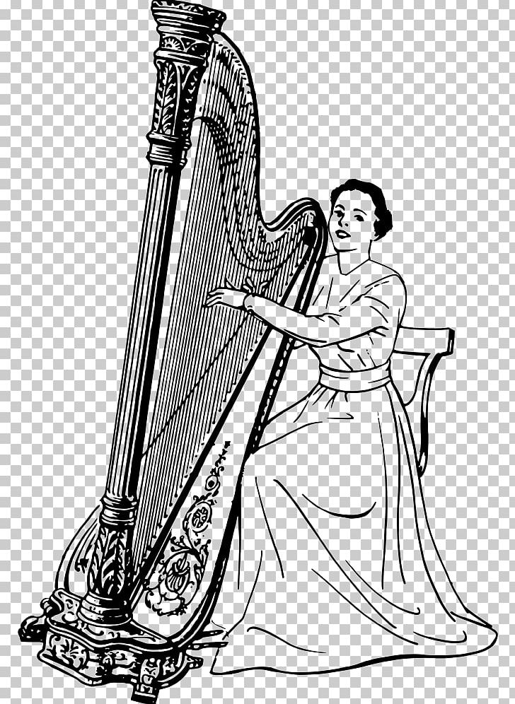 Celtic Harp Konghou PNG, Clipart, Angel, Black And White, Celtic Harp, Cla Rsach, Drawing Free PNG Download
