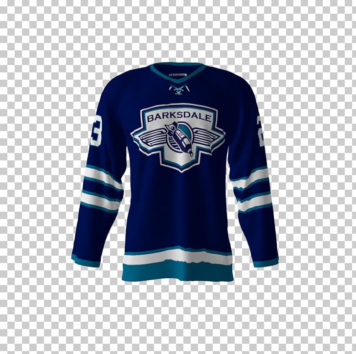 Hockey Jersey T-shirt Sleeve Sweater PNG, Clipart, Blue, Brand, Clothing, Electric Blue, Hockey Free PNG Download