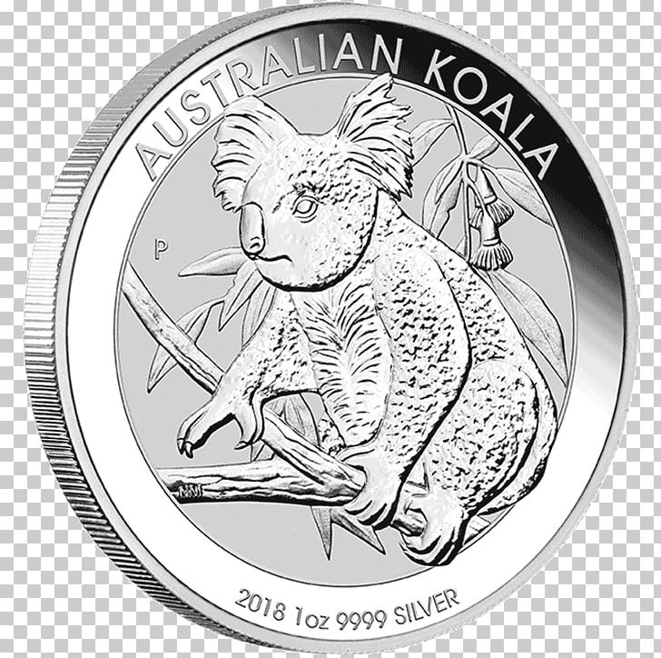 Perth Mint Koala Silver Coin Bullion Coin PNG, Clipart, Australia, Australian Silver Kangaroo, Black And White, Bullion, Bullion Coin Free PNG Download