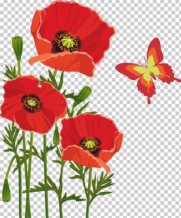 Poppy Flower Bouquet Butterfly PNG, Clipart, Annual Plant, Butterfly, Coquelicot, Cut Flowers, Embroidery Free PNG Download