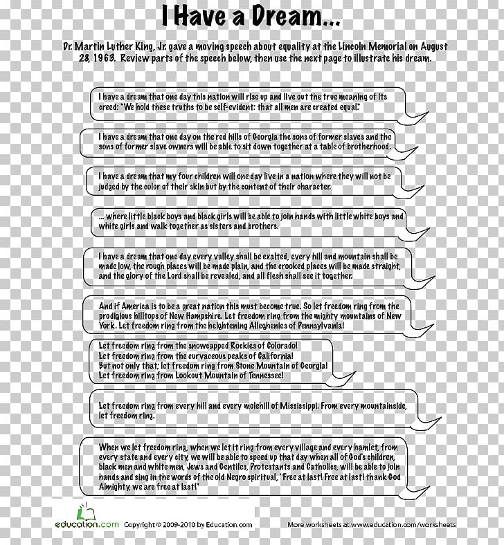 I Have A Dream Essay Speech Writing PNG, Clipart, Analysis, Area, Black And White, Document, Dream Free PNG Download