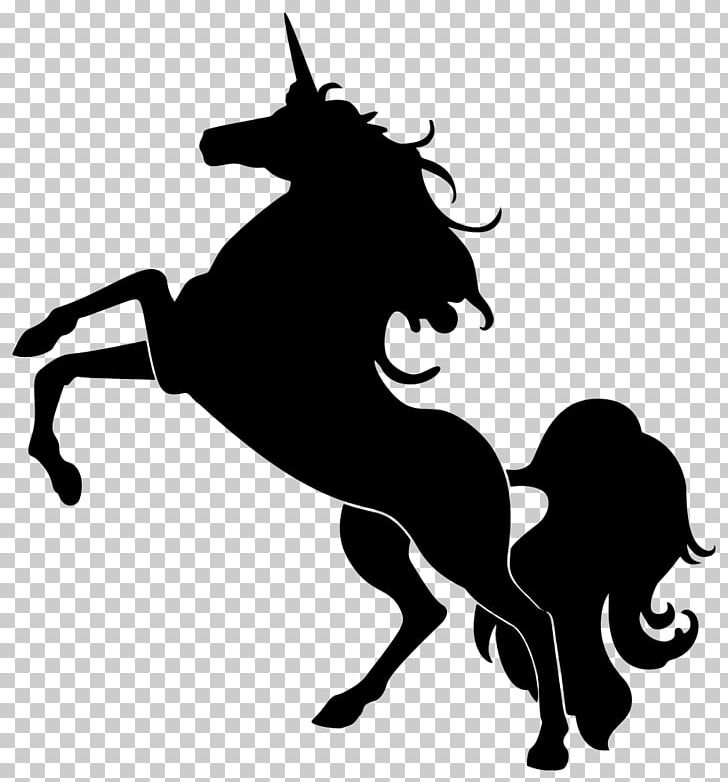 Silhouette Unicorn Horse PNG, Clipart, Animals, Black And White, Cattle Like Mammal, Drawing, Fictional Character Free PNG Download