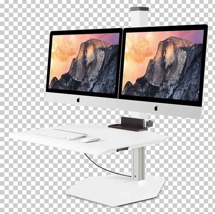 Sit-stand Desk IMac Standing Desk Flat Display Mounting Interface PNG, Clipart, Apple, Apple Displays, Computer, Computer Monitor, Computer Monitor Accessory Free PNG Download