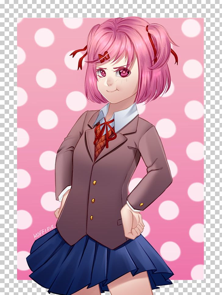 Doki Doki Literature Club! Cupcake Visual Novel PNG, Clipart, Anime, Art, Black Hair, Brown Hair, Cupcake Free PNG Download