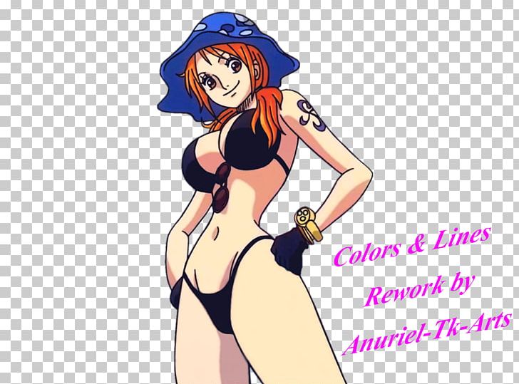 Nami Fan Art Character One Piece PNG, Clipart, Arm, Art, Bikini, Black Hair, Brown Hair Free PNG Download