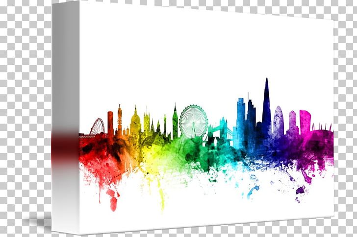 Watercolor Painting Canvas Print Skyline PNG, Clipart, Art, Canvas, Canvas Print, City Skyline, Computer Wallpaper Free PNG Download
