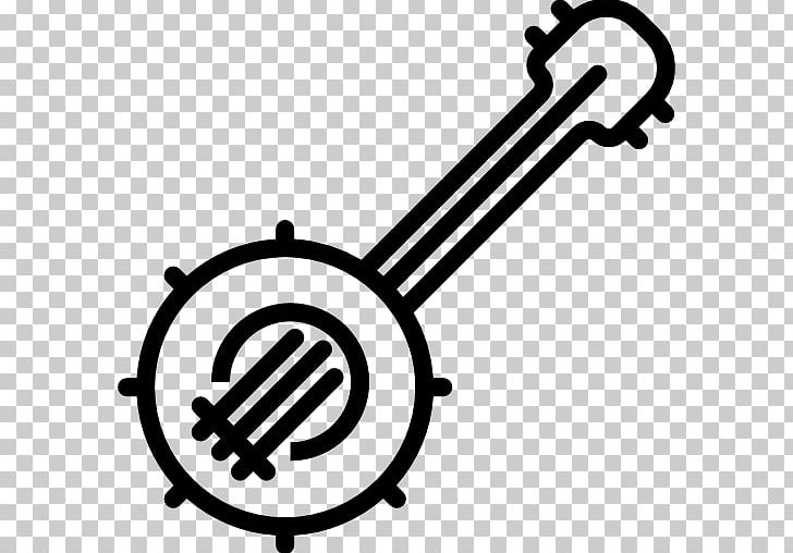 Banjo Computer Icons Musical Instruments PNG, Clipart, Banjo, Black And White, Computer Icons, Folk Instrument, Line Free PNG Download