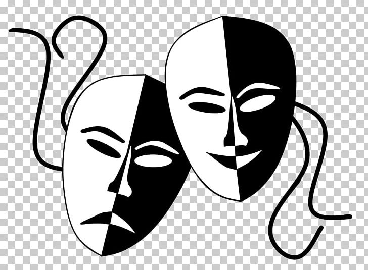Theatre Drama Mask PNG, Clipart, Artwork, Black, Black And White, Cartoon,  Cheek Free PNG Download