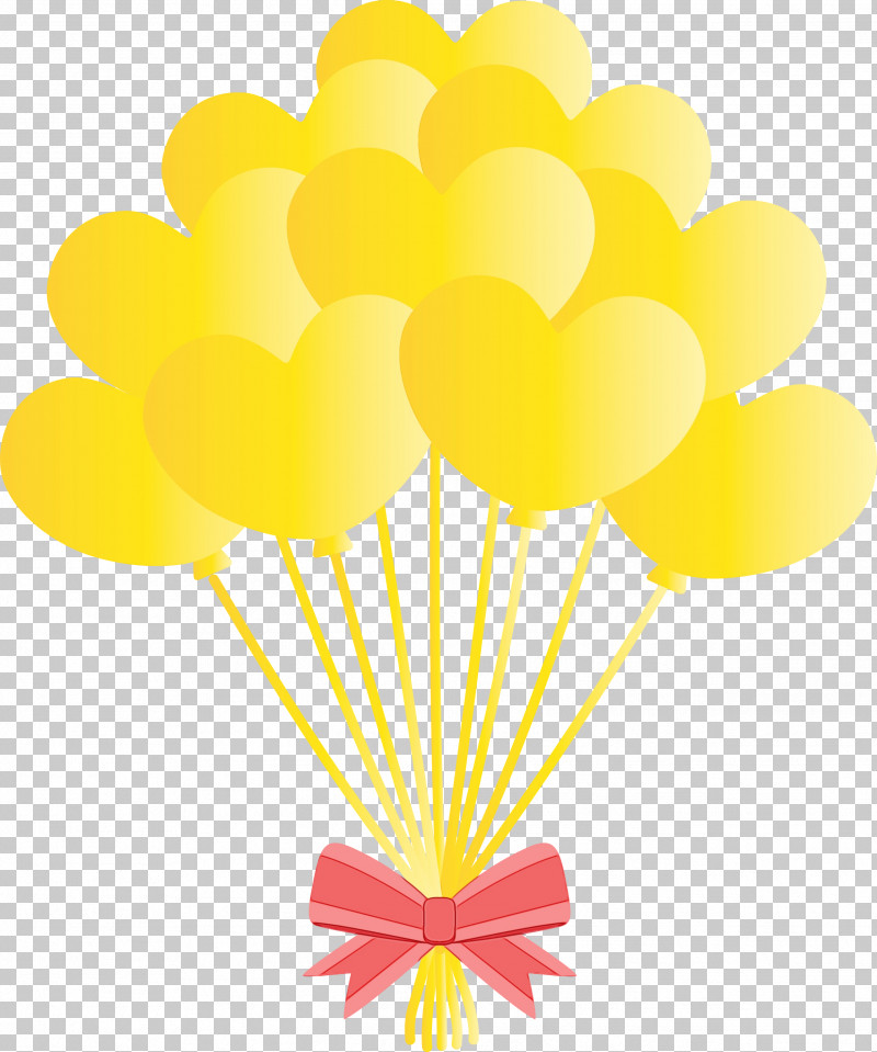 Yellow Balloon PNG, Clipart, Balloon, Paint, Watercolor, Wet Ink, Yellow Free PNG Download